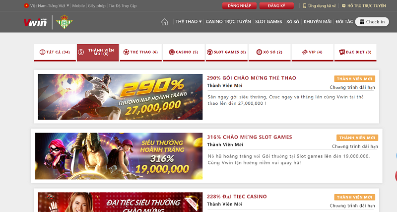 VWIN - Trang c&aacute; cược chất lượng tốt nhất Việt Nam